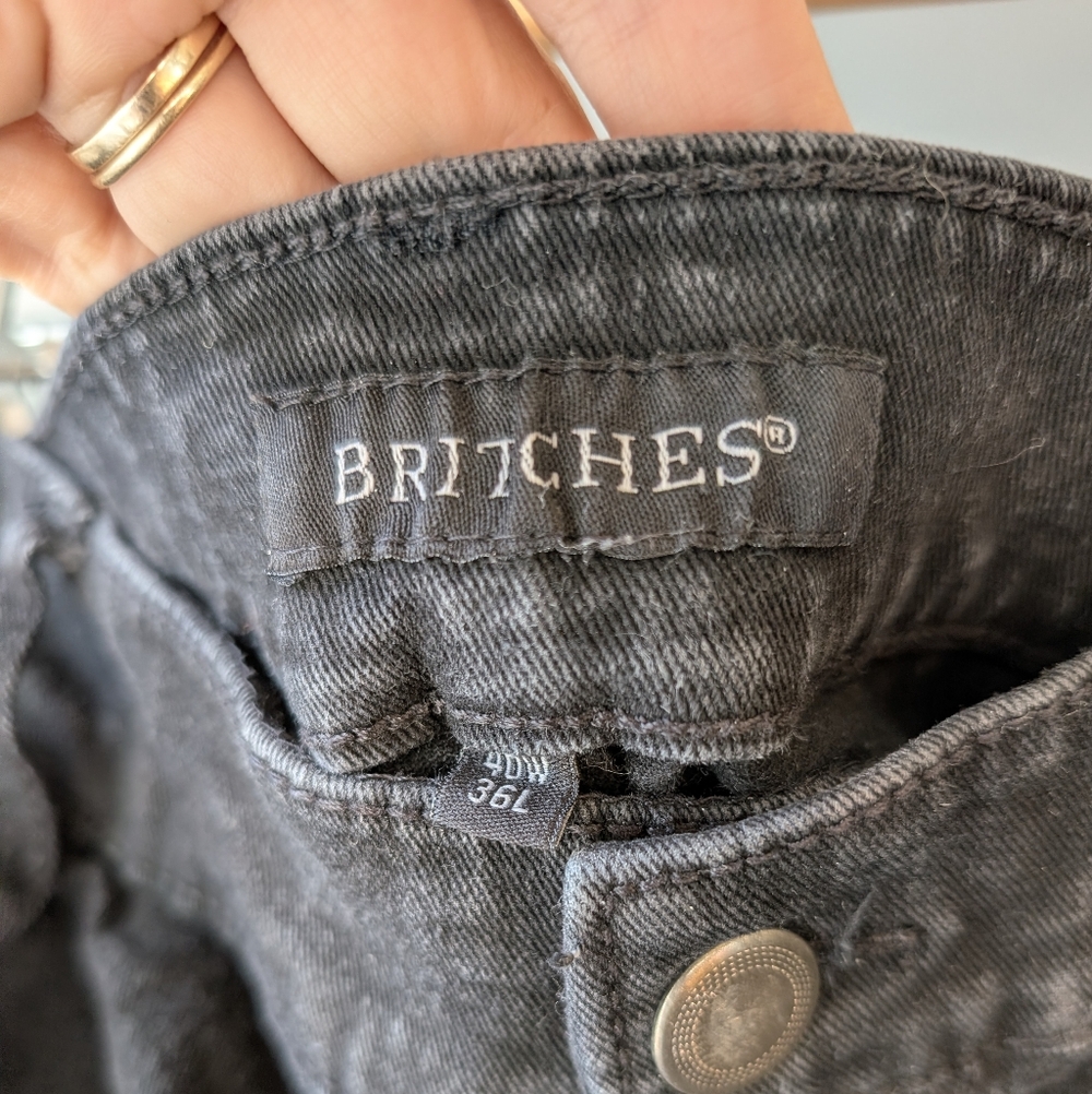 Britches Men's Jeans Relaxed Fit Black Denim Size 40 X 36 Casual Tall - Picture 4 of 6